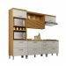 Cozinha Compacta Princesa 7 Portas 5 Gavetas Freijó e Off White