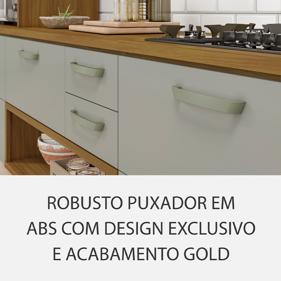 Cozinha Compacta Princesa com Nicho 4 Portas 3 Gavetas Freijó e Off White