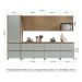 Cozinha Compacta Rainha 100% MDF 10 Portas 8 Gavetas Verde e Nature
