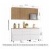 Cozinha Compacta Rainha 100% MDF 5 Portas 5 Gavetas Branca e Nature