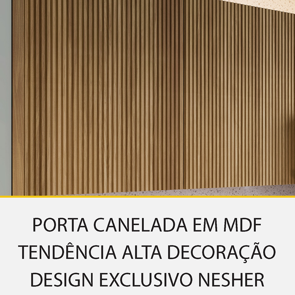 Cozinha Compacta Rainha 100% MDF 8 Portas 7 Gavetas Verde e Nature