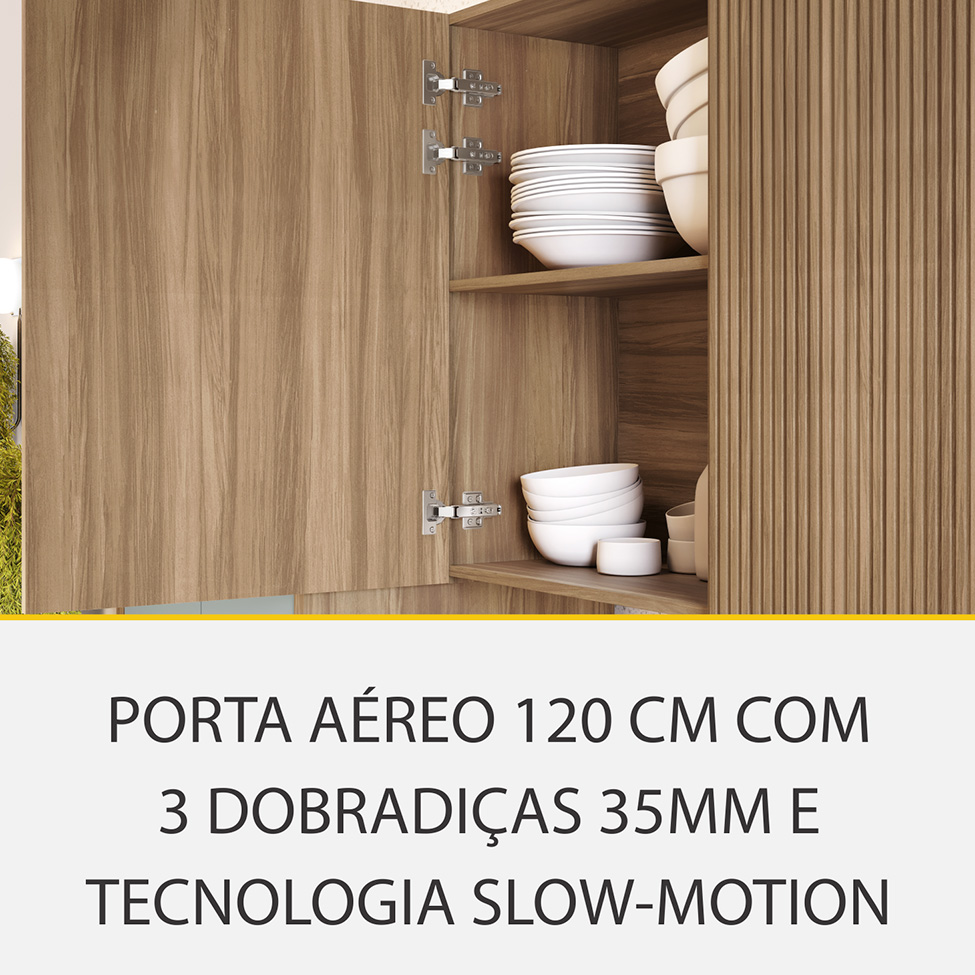 Cozinha Compacta Rainha 100% MDF 8 Portas 7 Gavetas Verde e Nature
