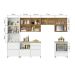 Cozinha Compacta Rainha 100% MDF 9 Portas 7 Gavetas Branca e Nature