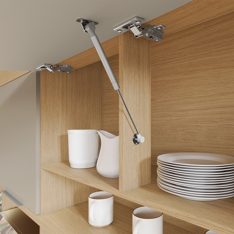 Cozinha Compacta Realeza 100% MDF 4 Portas 2 Gavetas Carvalho e Titânio