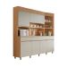 Cozinha Compacta Realeza 100% MDF 6 Portas 3 Gavetas Carvalho e Greige