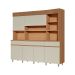 Cozinha Compacta Realeza 100% MDF 6 Portas 3 Gavetas Carvalho e Greige
