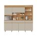 Cozinha Compacta Realeza 100% MDF 6 Portas 3 Gavetas Carvalho e Greige