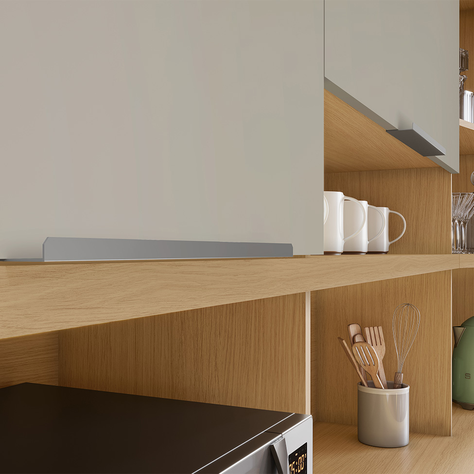 Cozinha Compacta Realeza 100% MDF 6 Portas 3 Gavetas Carvalho e Greige