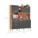 Cozinha Compacta Select 6 Portas 3 Gavetas Amêndola e Grafite