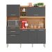 Cozinha Compacta Select 6 Portas 3 Gavetas Amêndola e Grafite