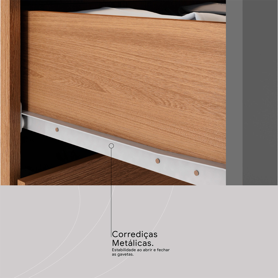 Cozinha Compacta Select 6 Portas 3 Gavetas Amêndola e Grafite