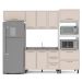 Cozinha Compacta Sem Tampo Amara 8 Portas 4 Gavetas Creme e Branca