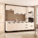 Cozinha Compacta Sem Tampo Meena 10 Portas 4 Gavetas Creme e Branca