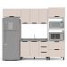 Cozinha Compacta Sem Tampo Meena 7 Portas 5 Gavetas Creme e Branca