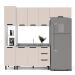 Cozinha Compacta Sem Tampo Meena 8 Portas 3 Gavetas Creme e Branca