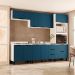 Cozinha Compacta Sem Tampo Meena 9 Portas 5 Gavetas Azul e Branca