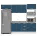 Cozinha Compacta Sem Tampo com Rodapé Amara 7 Portas 5 Gavetas Azul e Branca