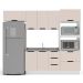 Cozinha Compacta Sem Tampo com Rodapé Meena 7 Portas 5 Gavetas Creme e Branca