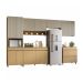 Cozinha Compacta Simone Mendes 100% MDF 13 Portas 4 Gavetas Bege e Carvalho