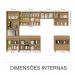 Cozinha Compacta Simone Mendes 100% MDF 13 Portas 4 Gavetas Bege e Carvalho