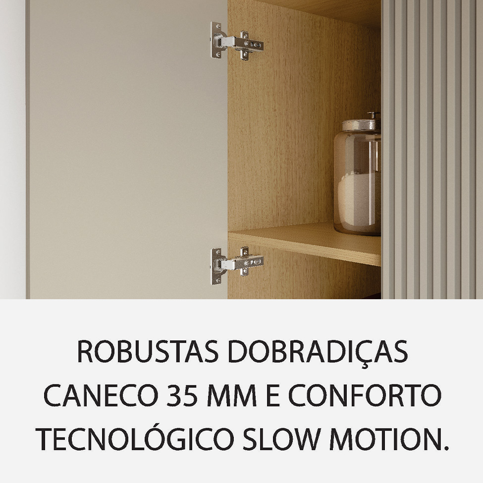 Cozinha Compacta Simone Mendes 100% MDF 13 Portas 4 Gavetas Bege e Carvalho