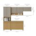 Cozinha Compacta Simone Mendes 100% MDF 9 Portas 3 Gavetas Bege e Carvalho