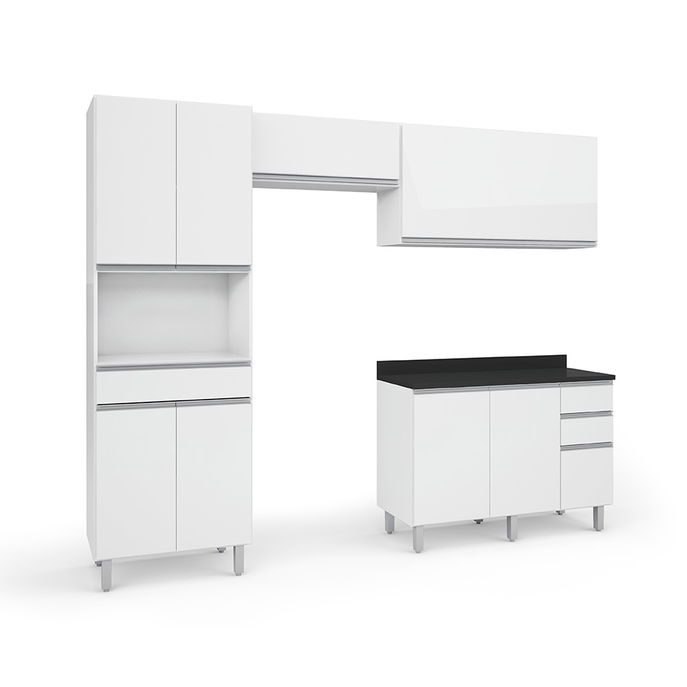 Cozinha Compacta Top Class 8 Portas 3 Gavetas Branca