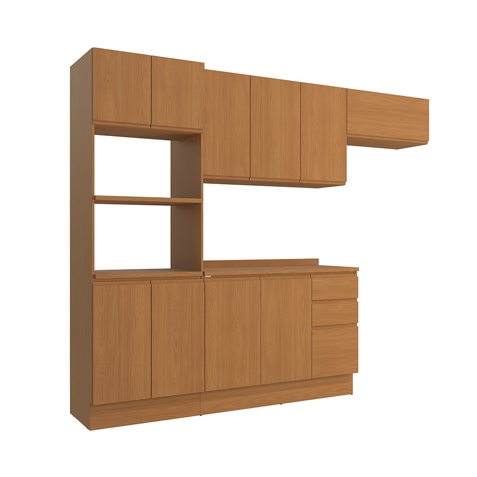 Cozinha Compacta Valence 10 Portas 3 Gavetas Canela