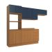 Cozinha Compacta Valence 10 Portas 3 Gavetas Canela e Azul
