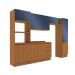 Cozinha Compacta Valence 12 Portas 3 Gavetas Canela e Azul