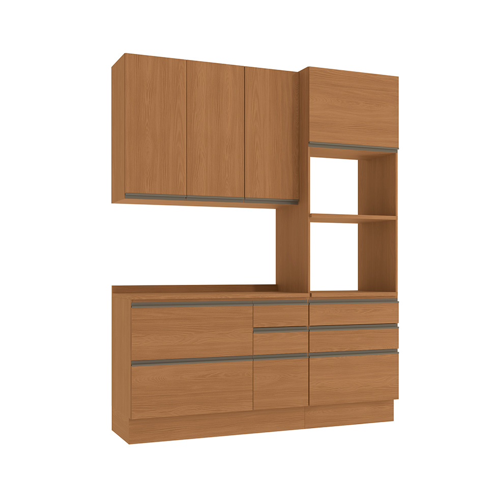 Cozinha Compacta Valence 5 Portas 7 Gavetas Canela