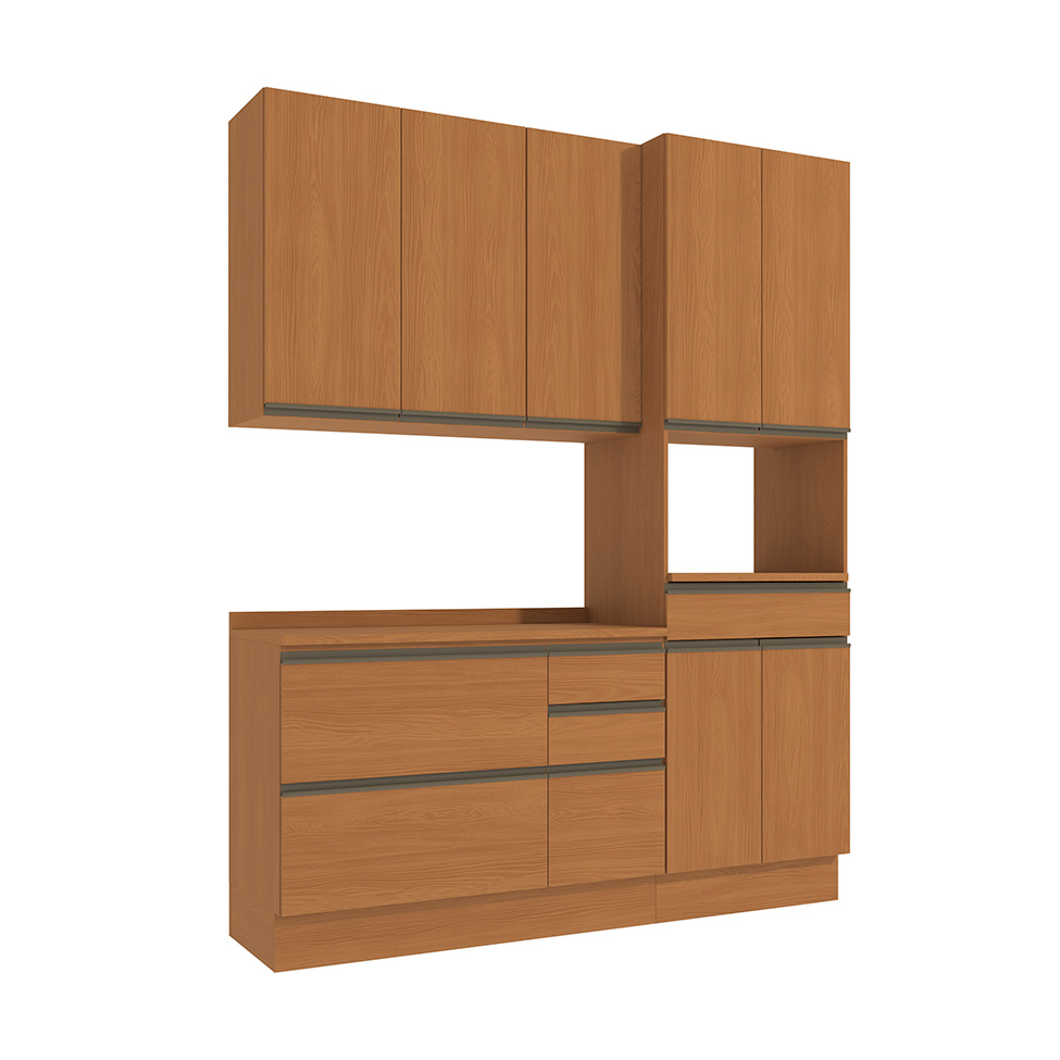 Cozinha Compacta Valence 8 Portas 5 Gavetas Canela