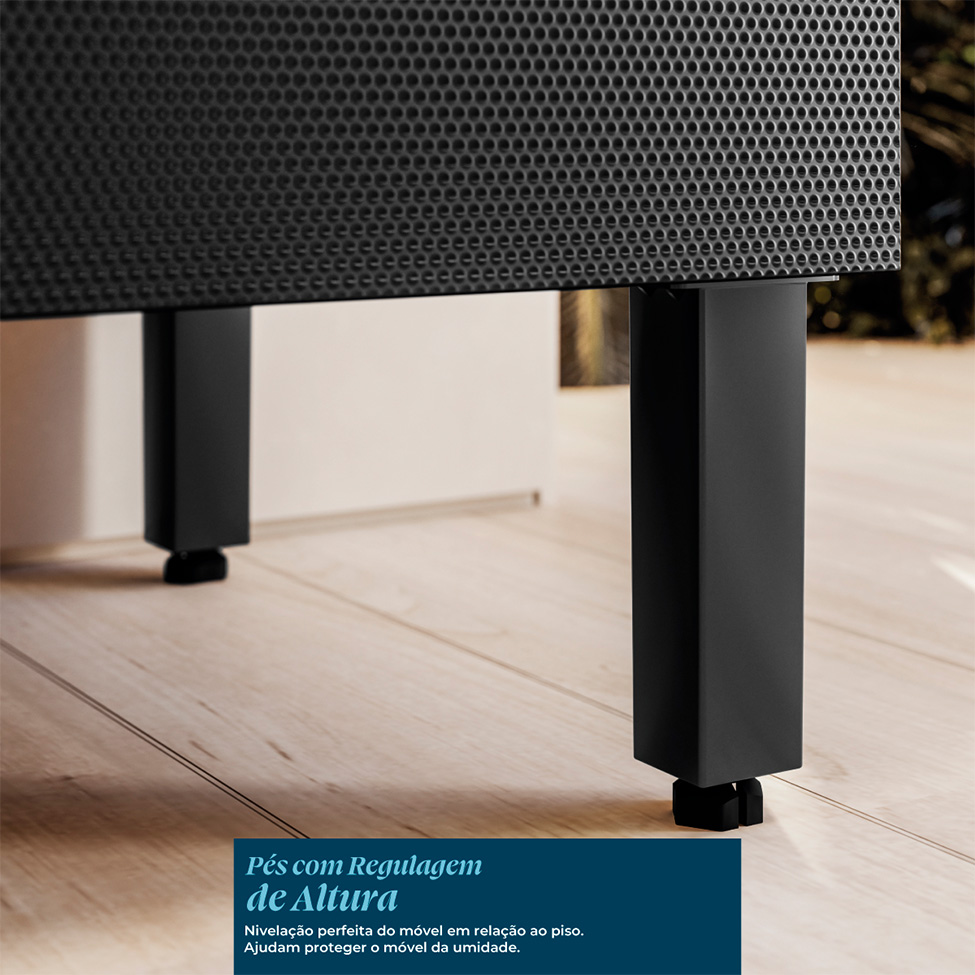 Cozinha Compacta com 2 Vidros Reflecta Proença 6 Portas 6 Gavetas Carbono e Nogueira