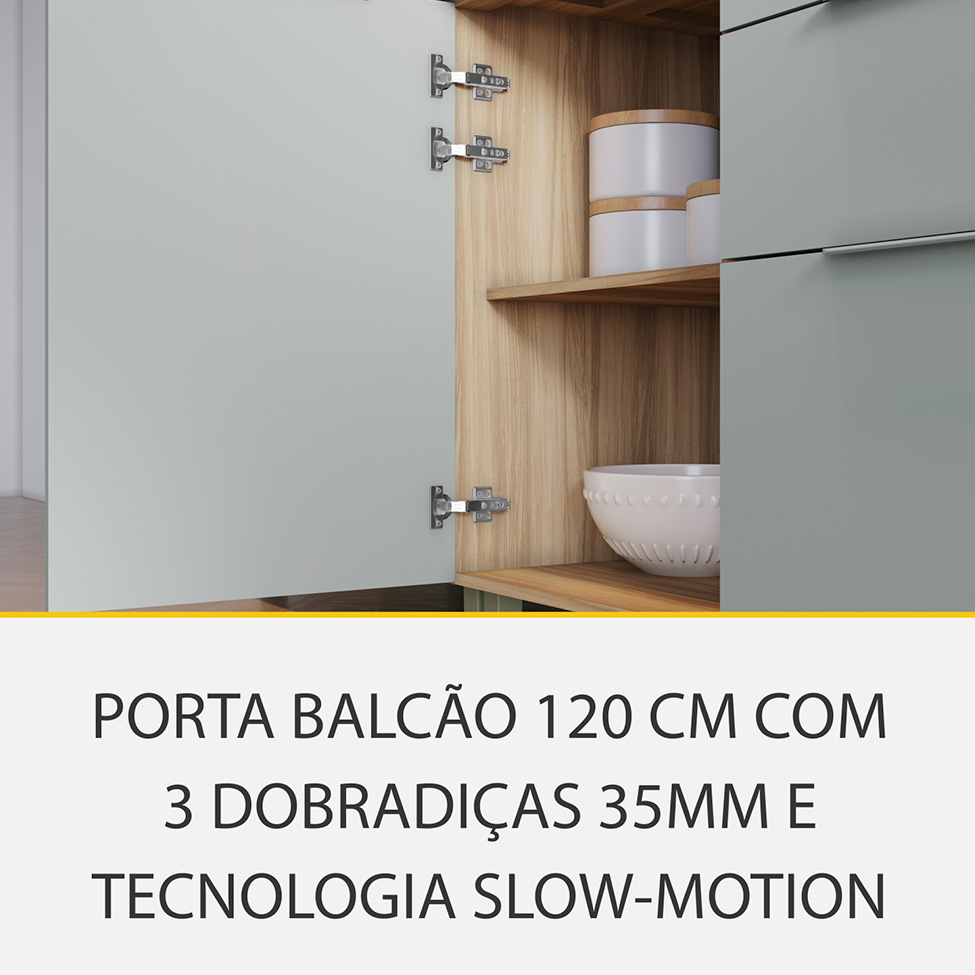 Cozinha Compacta com Nicho para Microondas Marquesa 100% MDF 4 Portas 4 Gavetas Verde e Nature