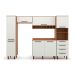 Cozinha Compacta com Paneleiro Evolution 7 Portas 4 Gavetas Off White e Freijó