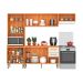 Cozinha Compacta com Tampo Malu 9 Portas 2 Gavetas Cinamomo e Off White
