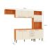 Cozinha Compacta com Tampo Malu 9 Portas 2 Gavetas Cinamomo e Off White