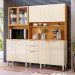 Cozinha Compacta com Vidro Amora 10 Portas 2 Gavetas Off White e Cinamomo