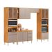 Cozinha Compacta com Vidro Reflecta Plena 13 Portas 4 Gavetas Nude e Cinamomo