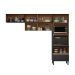Cozinha Compacta com Vidro Reflecta Proença 5 Portas 1 Gaveta Carbono e Nogueira