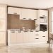 Cozinha Compacta sem Tampo com Rodapé Meena 9 Portas 5 Gavetas Creme e Branca