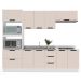 Cozinha Compacta sem Tampo com Rodapé Meena 9 Portas 5 Gavetas Creme e Branca
