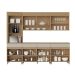 Cozinha Completa 100% MDF Realeza Premium 8 Portas 4 Gavetas Bege e Carvalho