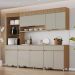 Cozinha Completa 100% MDF Realeza Premium 8 Portas 4 Gavetas Bege e Carvalho