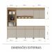 Cozinha Completa 100% MDF Realeza Premium 8 Portas 4 Gavetas Bege e Carvalho