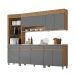 Cozinha Completa 100% MDF Realeza Premium 8 Portas 4 Gavetas Titânio e Carvalho