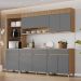 Cozinha Completa 100% MDF Realeza Premium 8 Portas 4 Gavetas Titânio e Carvalho