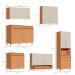 Cozinha Completa 100% MDF Simone Mendes 13 Portas 4 Gavetas Bege e Carvalho