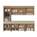 Cozinha Completa 100% MDF com Vidro Reflecta Realeza Premium 8 Portas 4 Gavetas Bege e Carvalho