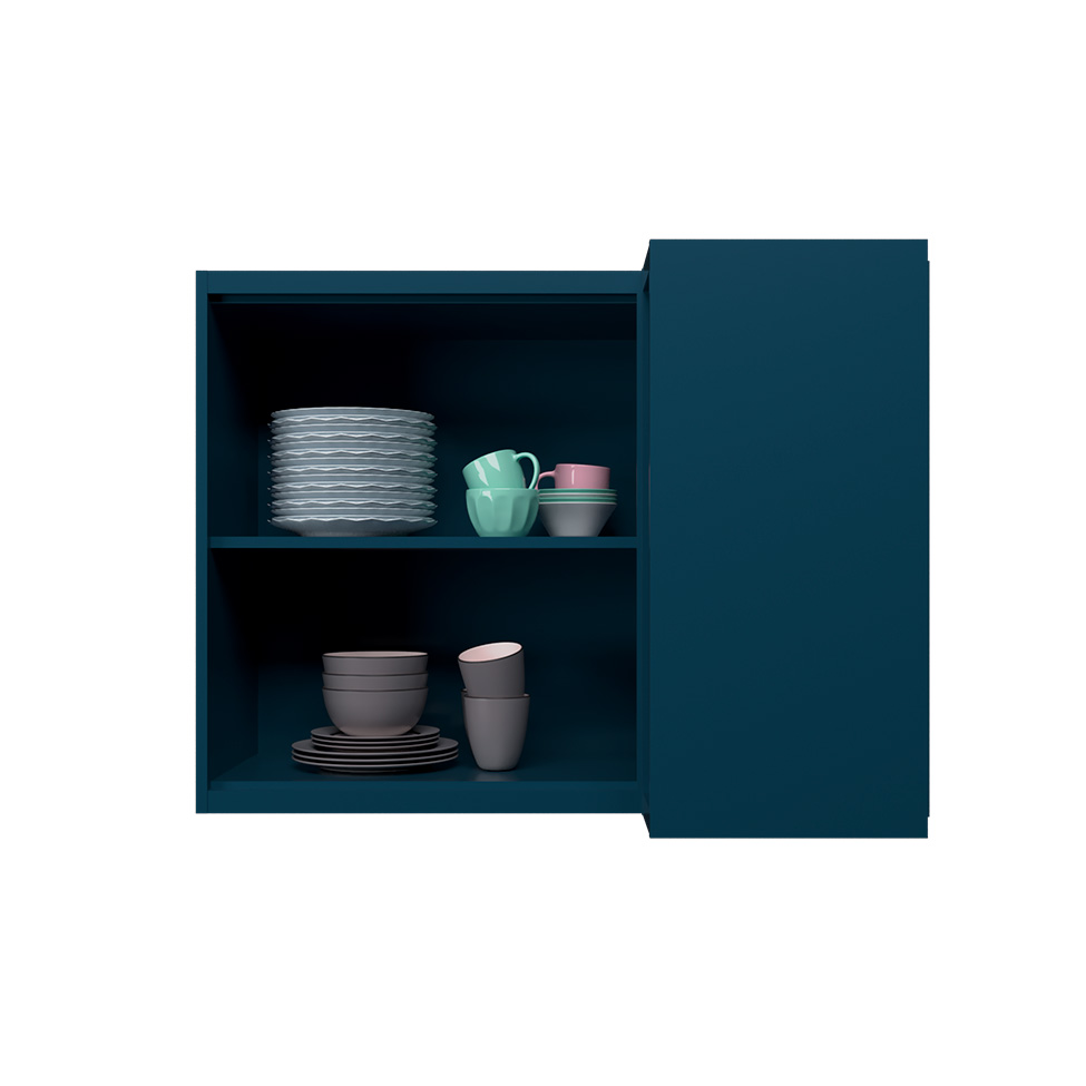 Cozinha Completa Évora 16 Portas 3 Gavetas Azul Órion